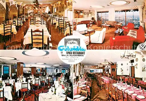 AK / Ansichtskarte Granada_Andalucia Colombia Restaurante en la Alhambra Granada Andalucia