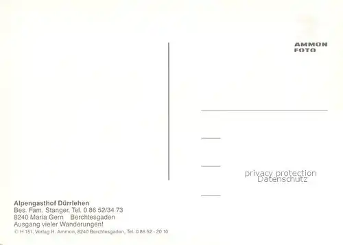 AK / Ansichtskarte Maria_Gern Alpengasthof Duerrlehen Ferienwohnungen Maria_Gern