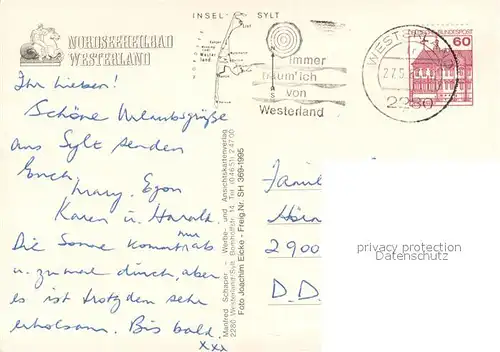 AK / Ansichtskarte Westerland_Sylt Nordseeheilbad Fliegeraufnahme Westerland_Sylt