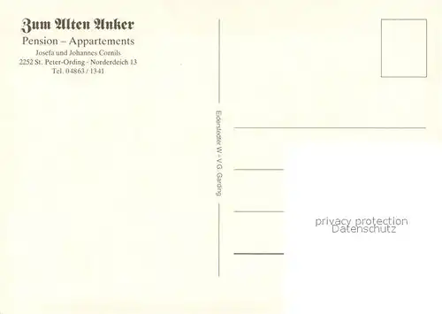 AK / Ansichtskarte St_Peter Ording Zum Alten Anker Pension Appartements St_Peter Ording