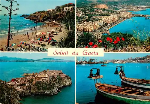 AK / Ansichtskarte Gaeta Kuestenpanorama Strand Hafen Halbinsel Fischerboote Gaeta