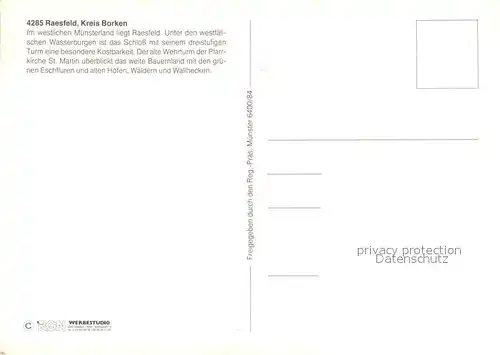 AK / Ansichtskarte Raesfeld Fliegeraufnahme Raesfeld