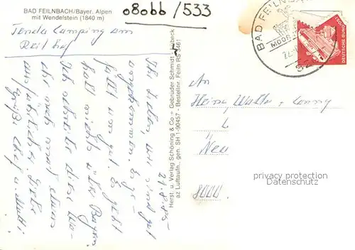 AK / Ansichtskarte Bad_Feilnbach mit Wendelstein Bayerische Alpen Fliegeraufnahme Bad_Feilnbach
