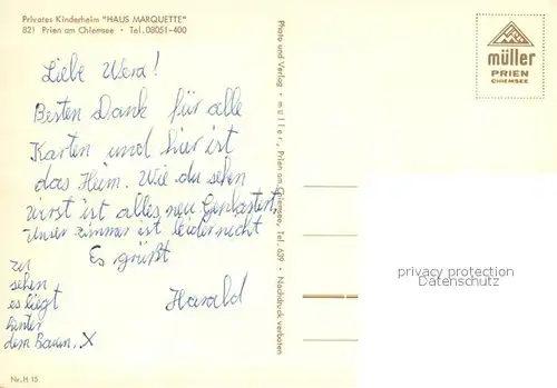 AK / Ansichtskarte Prien_Chiemsee Privates Kinderheim Haus Marquette Prien Chiemsee