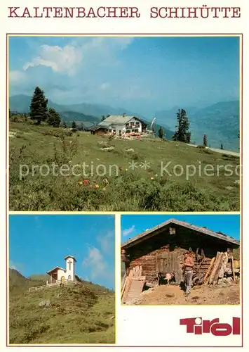 AK / Ansichtskarte Tirol_Region Alpengasthaus Kaltenbacher Schihuette an der Zillertaler Hoehenstrasse Kapelle Tirol Region
