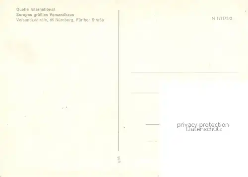 AK / Ansichtskarte Nuernberg Quelle International Europas groesstes Versandhaus Nuernberg