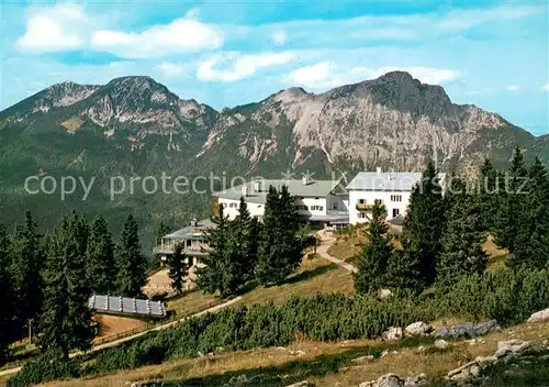 AK / Ansichtskarte Bad_Reichenhall Berghotel und Gipfelstation Predigtstuhl mit Zwiesel und Hochstaufen Bad_Reichenhall