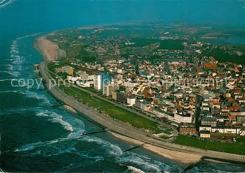 AK / Ansichtskarte Norderney_Nordseebad Kaiserst Promenade Nordstrand Fliegeraufnahme Norderney_Nordseebad