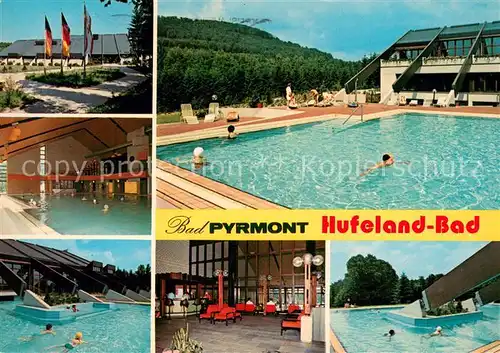 AK / Ansichtskarte Bad_Pyrmont Hufeland Bad Sole Hallen und Freibad Details Bad_Pyrmont