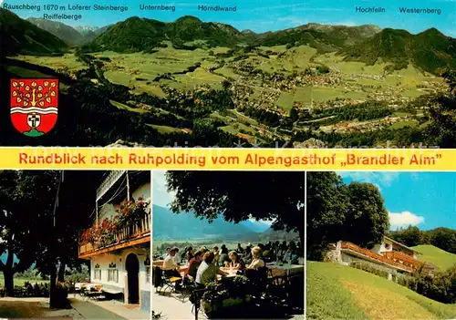 AK / Ansichtskarte Ruhpolding Panorama Alpengasthof Brandler Alm Terrasse Ruhpolding
