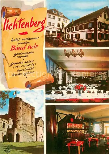 AK / Ansichtskarte Lichtenberg_Saverne Hotel Restaurant Boeuf noir Grandes salles Chateau Lichtenberg Saverne