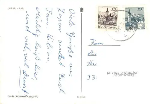 AK / Ansichtskarte Rab_Croatia Auto camp Lopar Strandpartie Rab_Croatia