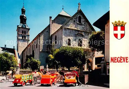 AK / Ansichtskarte Megeve Les traineaux pres de l eglise Megeve