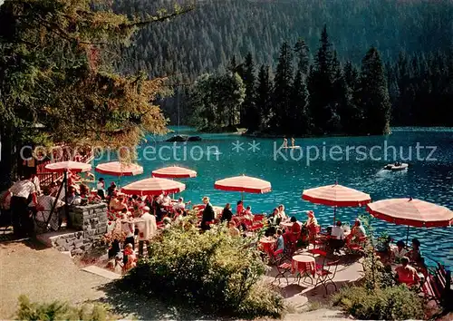 AK / Ansichtskarte Flims_GR Terrassen Restaurant am Caumasee Flims_GR