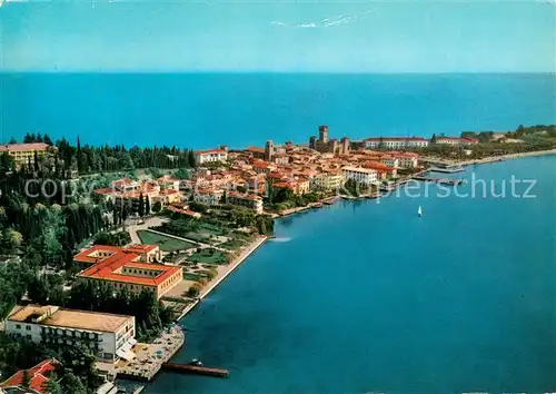 AK / Ansichtskarte Sirmione_Lago_di_Garda Penisola vista dall aereo Sirmione_Lago_di_Garda