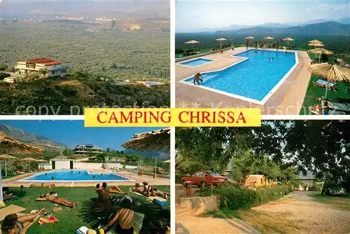 AK / Ansichtskarte Itea Camping Chrissa Swimming Pool Landschaftspanorama Itea