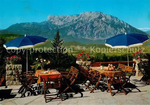 AK / Ansichtskarte Puch_Thurnberg Kurhotel Vollererhof Terrasse Blick auf den Untersberg Berchtesgadener Alpen Puch Thurnberg