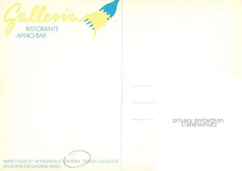 AK / Ansichtskarte Bern_BE Galleria Ristorante Apero Bar Bern_BE