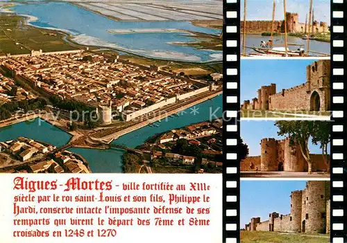 AK / Ansichtskarte Aigues Mortes_Gard Ville fortifiee Chateau vue aerienne Aigues Mortes Gard