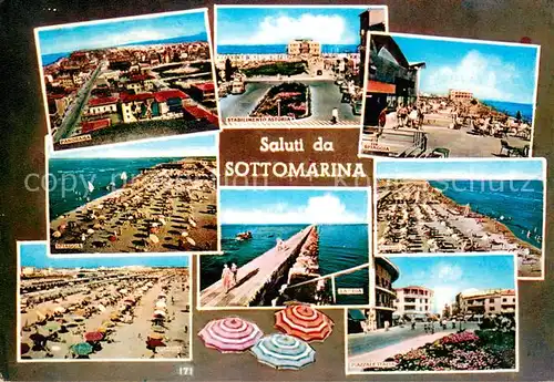 AK / Ansichtskarte Sottomarina Panorama Stabilimento Astoria Spiaggia Piazzale Italia Sottomarina