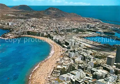 AK / Ansichtskarte Las_Palmas_Gran_Canaria Playa y puerto vista aerea Las_Palmas_Gran_Canaria