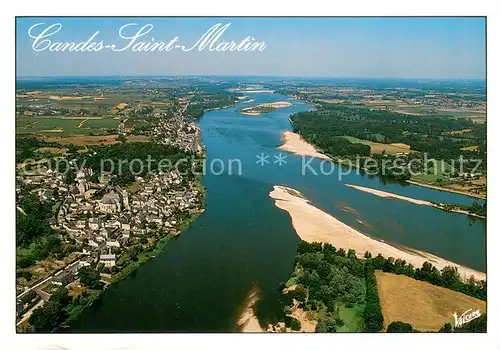 AK / Ansichtskarte Candes Saint Martin Le confluent de la Vienne et de la Loire vue aerienne Candes Saint Martin