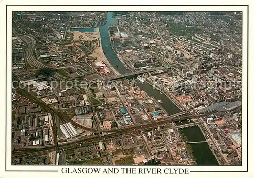 AK / Ansichtskarte Glasgow and the river Clyde aerial view Glasgow