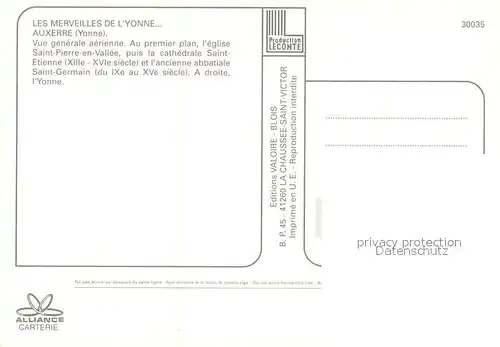 AK / Ansichtskarte Auxerre Fliegeraufnahme Auxerre