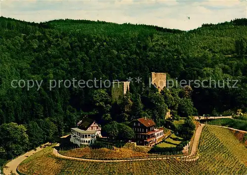 AK / Ansichtskarte Buehl_Baden Burg Windeck Rebgut und Berggaststaette Fliegeraufnahme Buehl_Baden