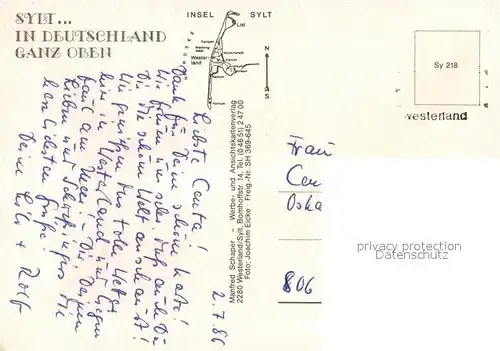 AK / Ansichtskarte Sylt Nordseeinsel Fliegeraufnahme Sylt