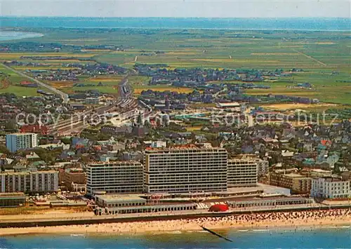 AK / Ansichtskarte Westerland_Sylt Kurzentrum Nordseeheilbad Fliegeraufnahme Westerland_Sylt