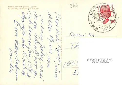 AK / Ansichtskarte Kochel_See Alpenhotel Schmied von Kochel Gruppenfoto Kochel_See