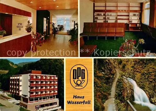 AK / Ansichtskarte Lierbach Deutsche Postgewerkschaft Schulungs  und Erholungsheim Haus Wasserfall Rezeption Schwarzwald Lierbach