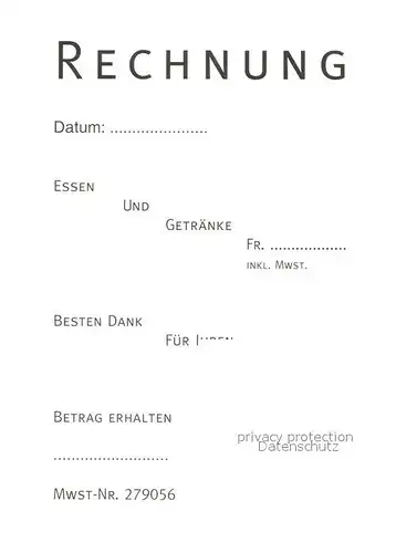 AK / Ansichtskarte Wohlen_BE Restaurant Kreuz Festsaal Rechnung Wohlen_BE