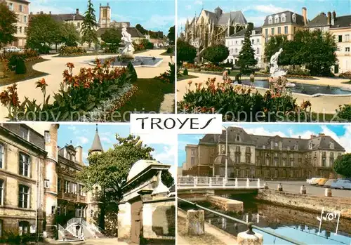 AK / Ansichtskarte Troyes_Aube Cathedrale Saint Pierre Eglise Saint Urbain Hotel de Vauluisant La Prefecture Troyes Aube