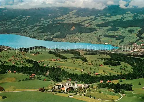 AK / Ansichtskarte St_Niklausen_OW mit Sarnersee Bethanien Fliegeraufnahme St_Niklausen_OW