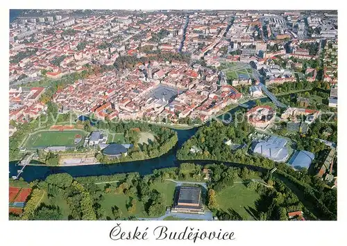 AK / Ansichtskarte Ceske_Budejovice Centralni cast mesta s historickou casti Fliegeraufnahme Ceske Budejovice