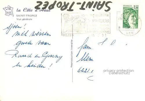 AK / Ansichtskarte Saint_Tropez_Var Vue generale aerienne Saint_Tropez_Var