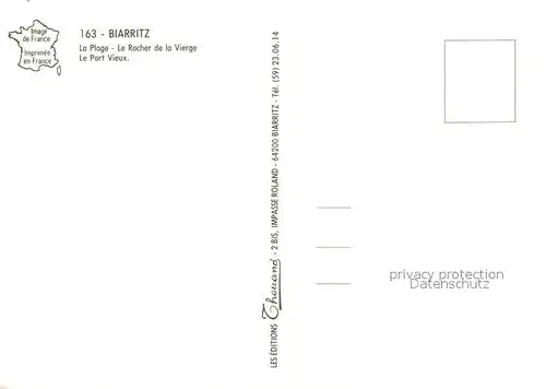 AK / Ansichtskarte Biarritz_Pyrenees_Atlantiques La Plage Le Rocher de la Vierge Le Port Vieux Vue aerienne Biarritz_Pyrenees
