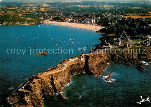 AK / Ansichtskarte Saint Lunaire La pointe du Decolle et la grande plage Vue aerienne Saint Lunaire