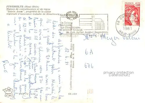 AK / Ansichtskarte Jungholtz Maison de convalescence et de repos Sainte Anne Vue partielle Jungholtz