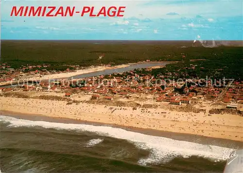 AK / Ansichtskarte Mimizan_Plage Vue aerienne vers la plage sud avec le Courant au fond la papeterie Mimizan_Plage