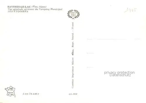 AK / Ansichtskarte Savines le Lac Camping Municipal Les Eygoires vue aerienne Savines le Lac