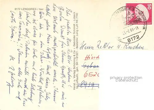 AK / Ansichtskarte Lenggries Fliegeraufnahme Lenggries