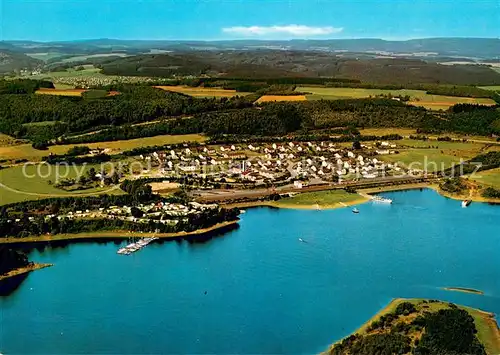 AK / Ansichtskarte Sondern_Biggesee mit Schiffsanlegestelle Fliegeraufnahme Sondern Biggesee