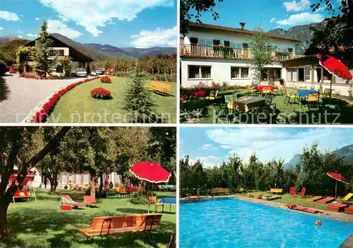 AK / Ansichtskarte Vilpian_Suedtirol Pension Platzer Liegewiese Pool Vilpian Suedtirol