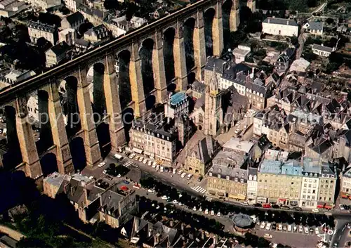 AK / Ansichtskarte Morlaix Eglise Saint Melaine le viaduc et la plage des Otages Vue aerienne Morlaix