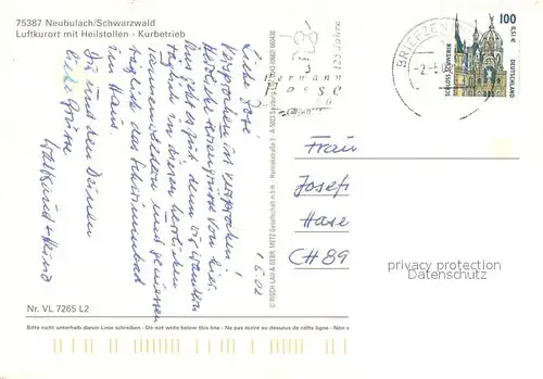 AK / Ansichtskarte Neubulach Therapiestollen Neubulach Details Neubulach