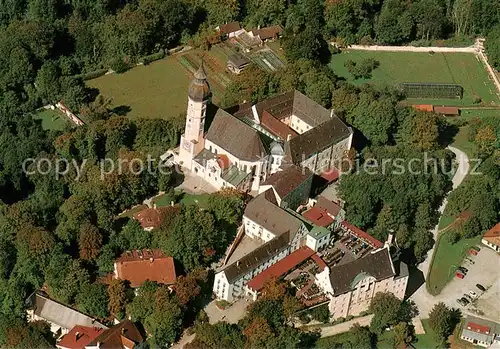 AK / Ansichtskarte Andechs Kloster Andechs Fliegeraufnahme Andechs