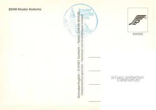 AK / Ansichtskarte Andechs Kloster Andechs Fliegeraufnahme Andechs